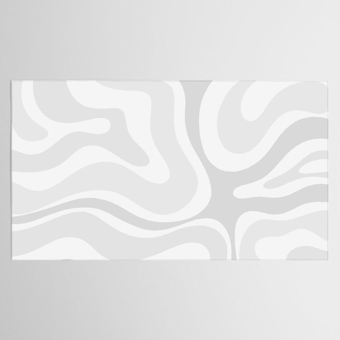 Modern Retro Liquid Swirl Abstract in Pale Grey Tablecloth Gallery Image 2