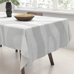Modern Retro Liquid Swirl Abstract in Pale Grey Tablecloth Gallery Image 3