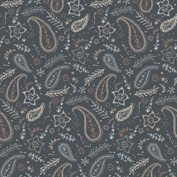 Paisley Line Art - Navy Coffee Mug Gallery Image 2