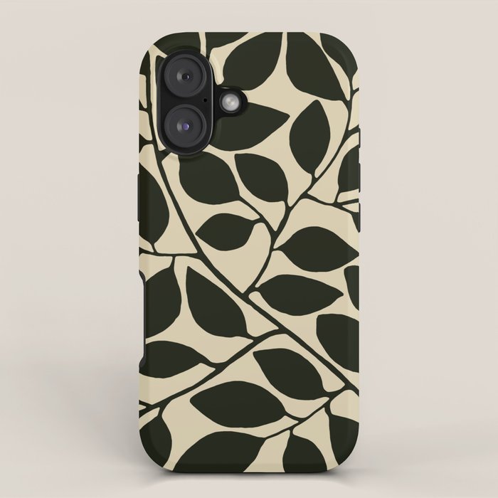 leaves black and white iPhone Case Gallery Image 1