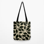leaves black and white Tote Bag Gallery Image 2