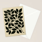 leaves black and white Stationery Card Gallery Image 2