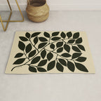 leaves black and white Rug Gallery Image 1