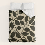 leaves black and white Duvet Cover Gallery Image 6