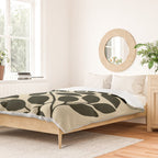 leaves black and white Duvet Cover Gallery Image 2