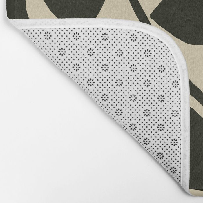 leaves black and white Bath Mat Gallery Image 2
