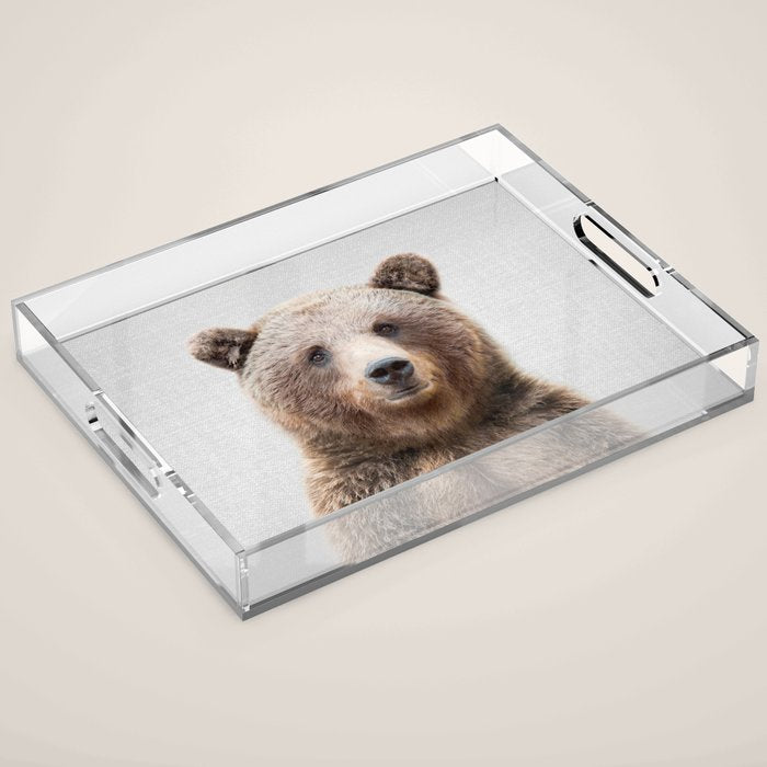 Grizzly Bear - Colorful Acrylic Tray Gallery Image 1