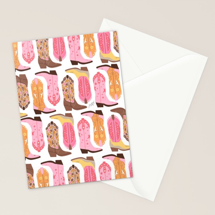 Cowboy Boots (Warm Palette) Illustration  Stationery Card Gallery Image 2