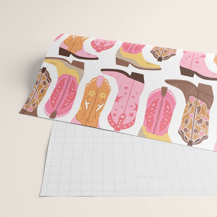 Cowboy Boots (Warm Palette) Illustration  Wrapping Paper Gallery Image 2