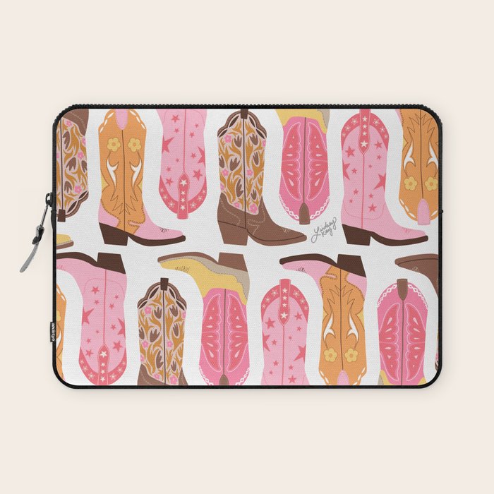 Cowboy Boots (Warm Palette) Illustration  Laptop Sleeve Gallery Image 1