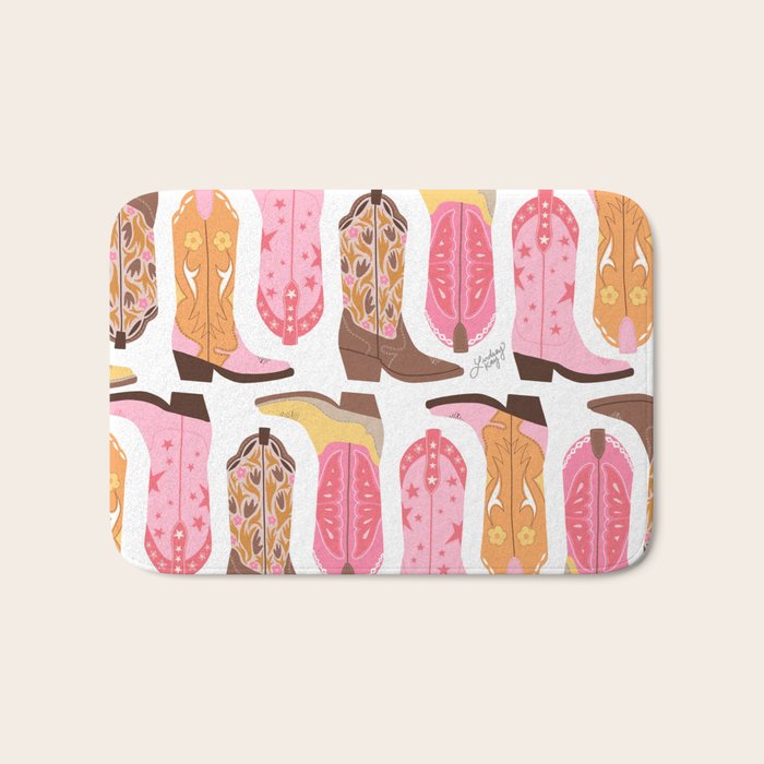 Cowboy Boots (Warm Palette) Illustration  Bath Mat Gallery Image 1