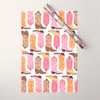 Cowboy Boots (Warm Palette) Illustration  Wrapping Paper Gallery Image 1