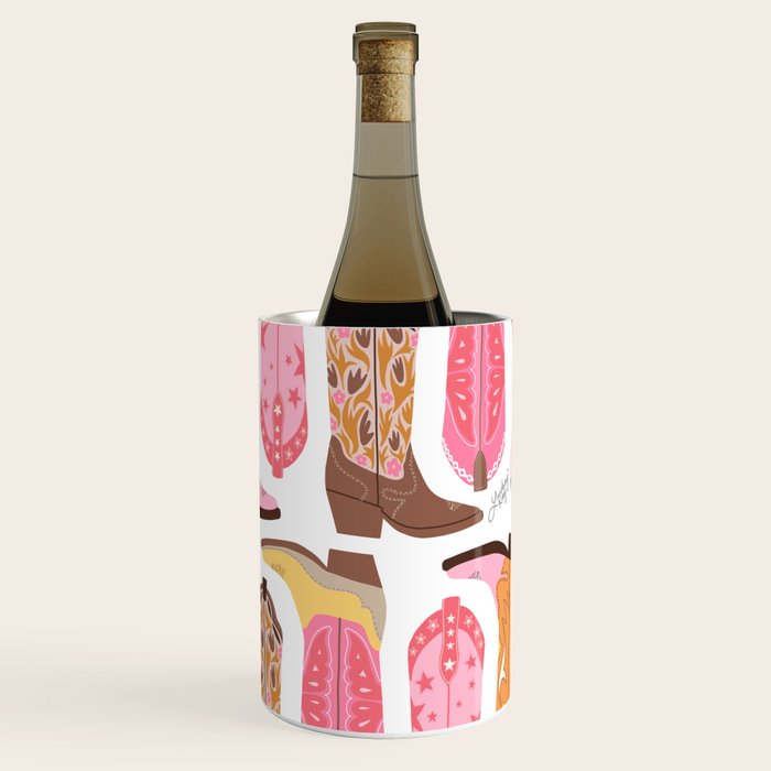 Cowboy Boots (Warm Palette) Illustration  Wine Chiller Gallery Image 1