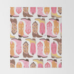 Cowboy Boots (Warm Palette) Illustration  Throw Blanket Gallery Image 2