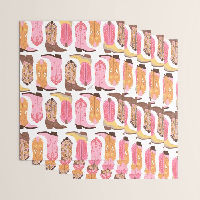 Cowboy Boots (Warm Palette) Illustration  Wrapping Paper Gallery Image 3