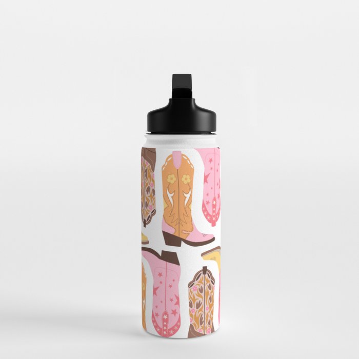 Cowboy Boots (Warm Palette) Illustration  Water Bottle Gallery Image 3