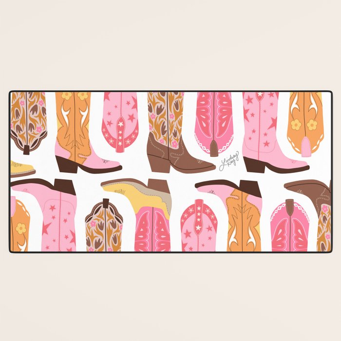 Cowboy Boots (Warm Palette) Illustration  Desk Mat Gallery Image 3