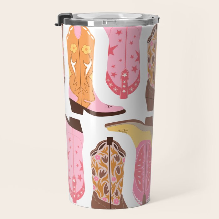Cowboy Boots (Warm Palette) Illustration  Travel Mug Gallery Image 3