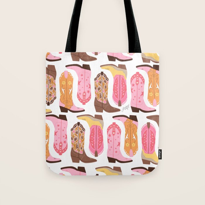 Cowboy Boots (Warm Palette) Illustration  Tote Bag Gallery Image 1