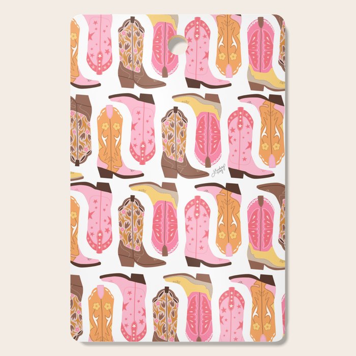 Cowboy Boots (Warm Palette) Illustration  Cutting Board Gallery Image 1