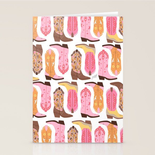 Cowboy Boots (Warm Palette) Illustration  Stationery Card Gallery Image 1