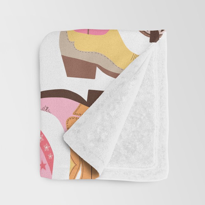Cowboy Boots (Warm Palette) Illustration  Throw Blanket Gallery Image 3