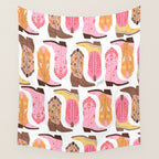 Cowboy Boots (Warm Palette) Illustration  Wall Tapestry Gallery Image 4