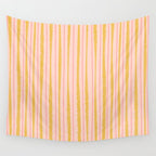 Organic Watercolor Stripes Blush Pink and Yellow  Wall Tapestry Gallery Image 4