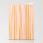 Organic Watercolor Stripes Blush Pink and Yellow  Stationery Card Gallery Image 2