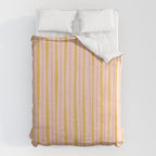 Organic Watercolor Stripes Blush Pink and Yellow  Duvet Cover Gallery Image 6