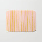 Organic Watercolor Stripes Blush Pink and Yellow  Bath Mat Gallery Image 1