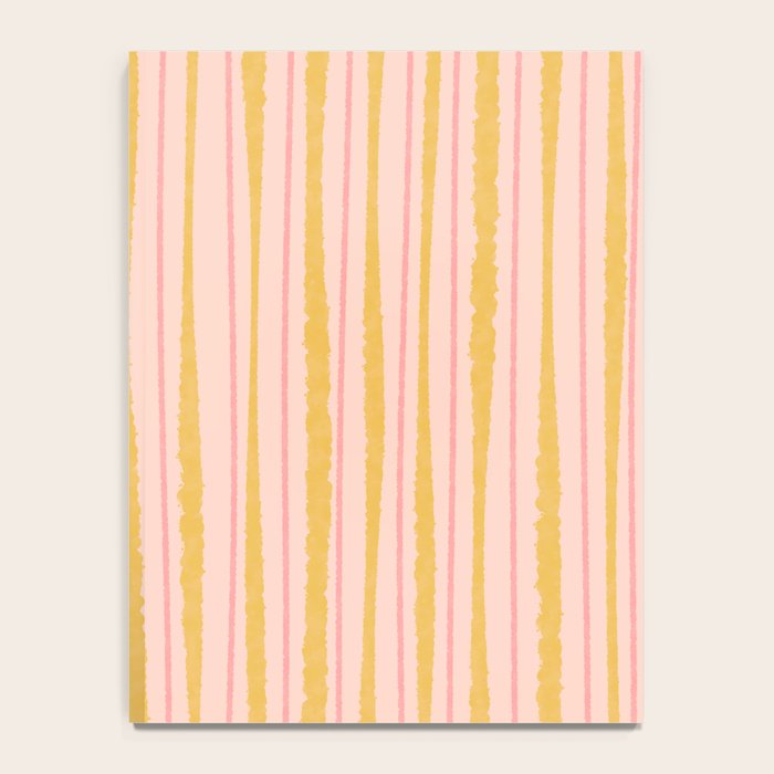 Organic Watercolor Stripes Blush Pink and Yellow  Notebook Gallery Image 4