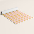 Organic Watercolor Stripes Blush Pink and Yellow  Yoga Mat Gallery Image 2