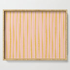Organic Watercolor Stripes Blush Pink and Yellow  Serving Tray Gallery Image 1