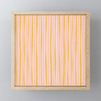Organic Watercolor Stripes Blush Pink and Yellow  Mini Art Print Gallery Image 1