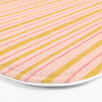 Organic Watercolor Stripes Blush Pink and Yellow  Bath Mat Gallery Image 3