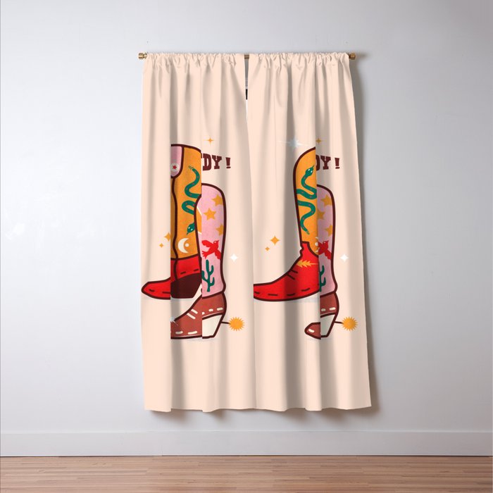 Howdy! Cowboy Boots Window Curtain Gallery Image 3
