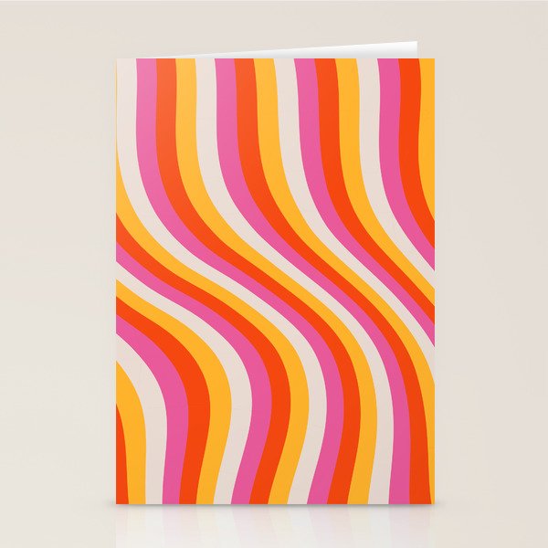 Wavy Retro Stripes Stationery Card Gallery Image 2