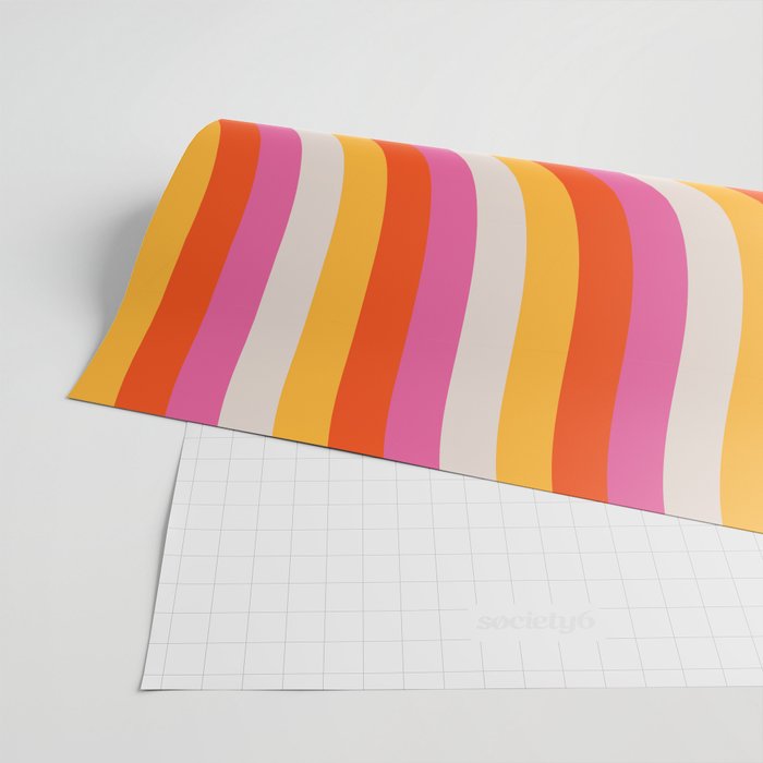 Wavy Retro Stripes Wrapping Paper Gallery Image 2