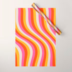 Wavy Retro Stripes Wrapping Paper Gallery Image 1