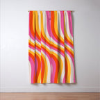 Wavy Retro Stripes Window Curtain Gallery Image 3