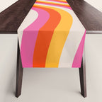 Wavy Retro Stripes Table Runner Gallery Image 1