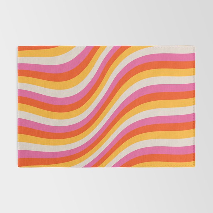 Wavy Retro Stripes Rug Gallery Image 2