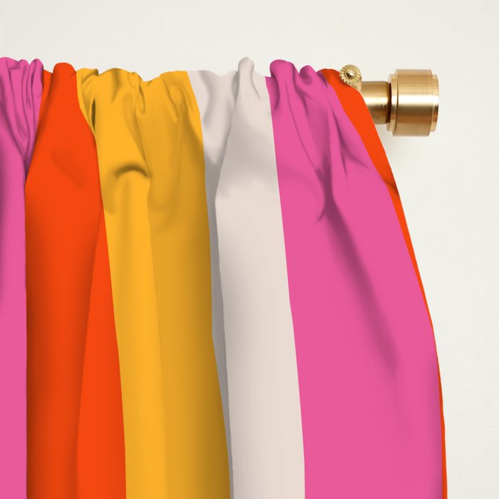 Wavy Retro Stripes Window Curtain Gallery Image 2