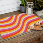 Wavy Retro Stripes Outdoor Rug Gallery Image 2