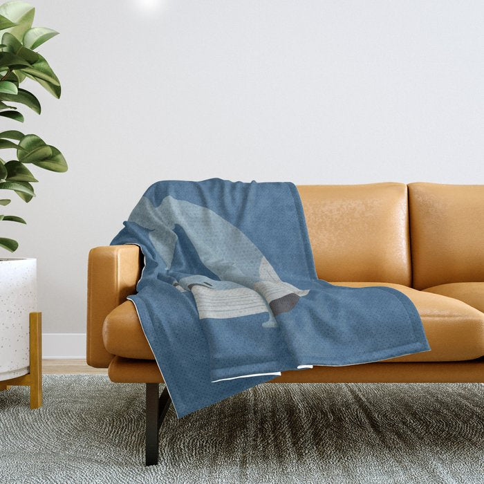 Whimsy Blue Whale Throw Blanket Gallery Image 1