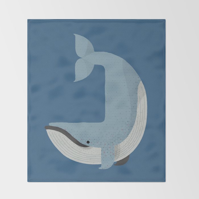 Whimsy Blue Whale Throw Blanket Gallery Image 2