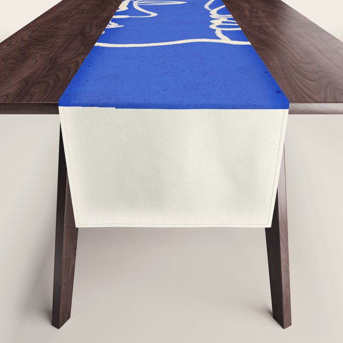 Minimal Abstract Art Three Faces 2 Table Runner Gallery Image 1