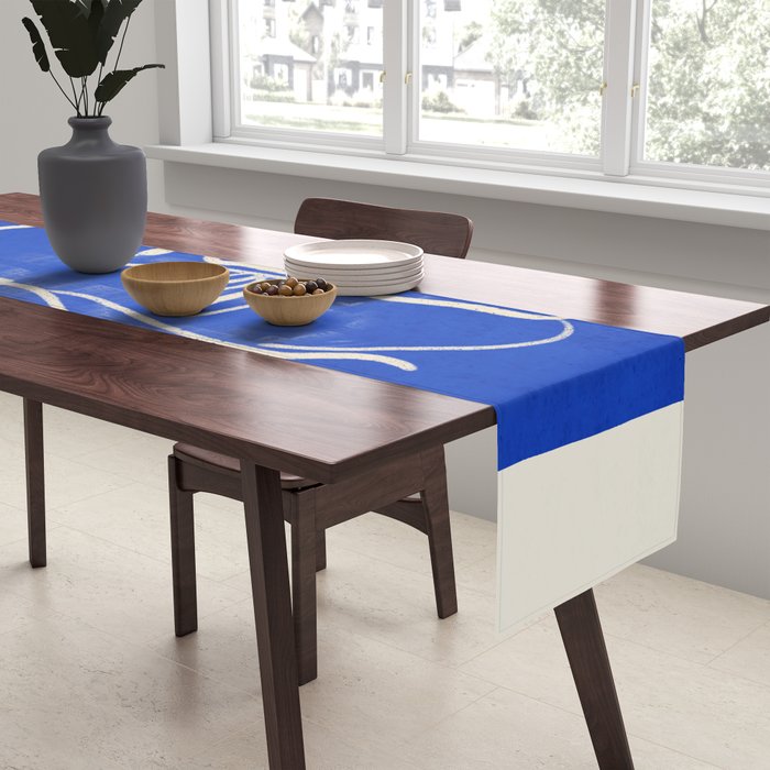 Minimal Abstract Art Three Faces 2 Table Runner Gallery Image 2