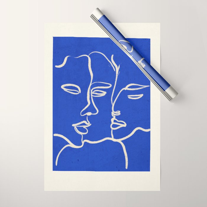 Minimal Abstract Art Three Faces 2 Wrapping Paper Gallery Image 1